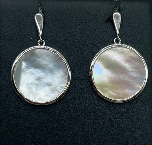 Mother of Pearl Round Dangle Earrings