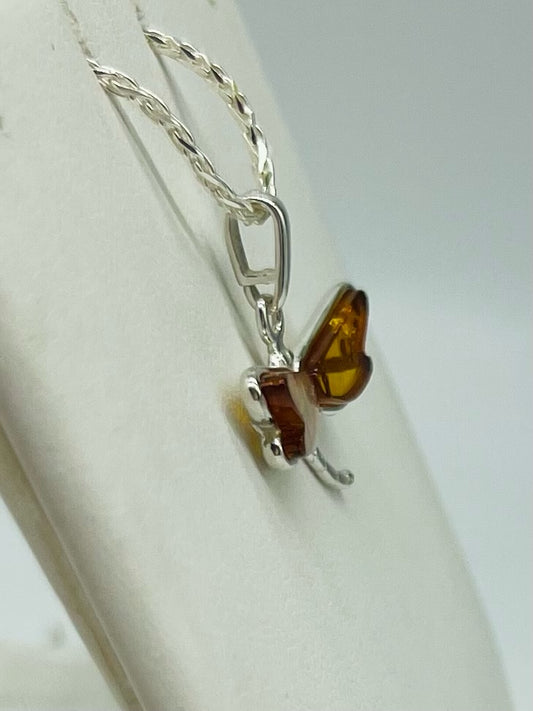 Amber Dragonfly Pendant