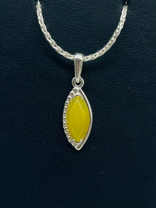 Bright Yellow Amber Pendant