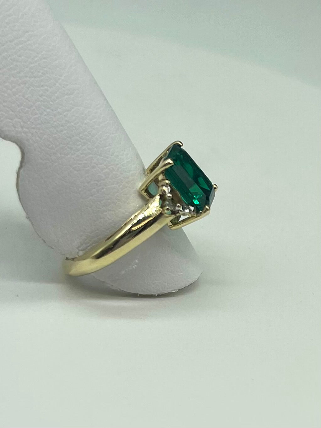 Lab Emerald & Diamond Ring