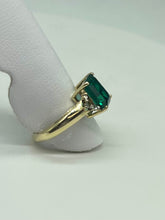 Load image into Gallery viewer, Lab Emerald &amp; Diamond Ring