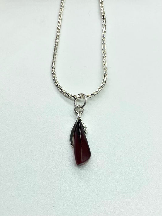Dark Amber Drop Pendant