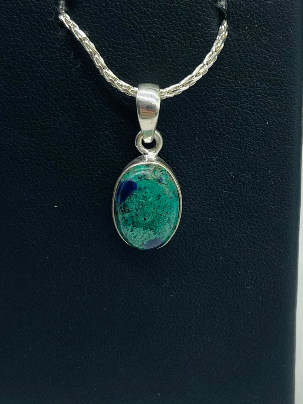 Azurite Malachite Oval Pendant