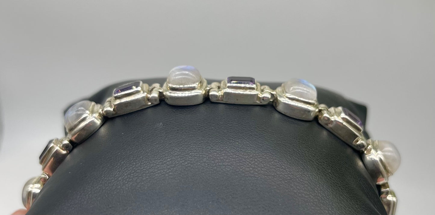 Amethyst & Moonstone Bracelet