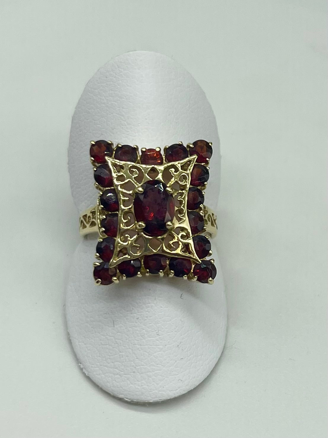 Eccentric Garnet Ring