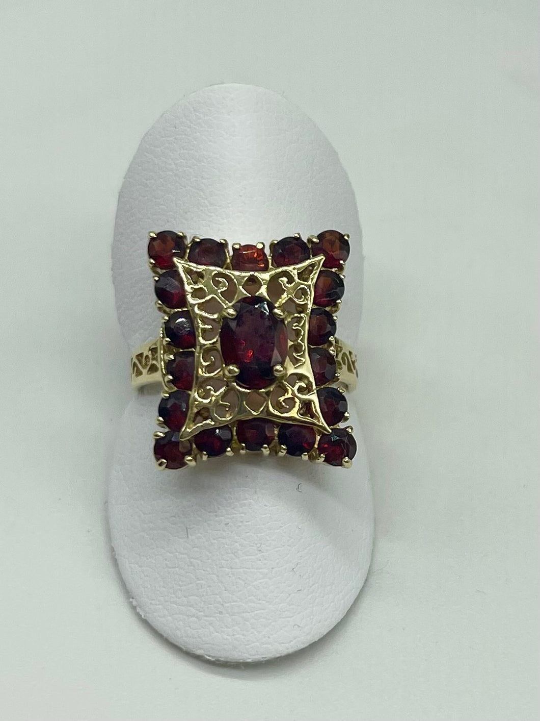 Eccentric Garnet Ring