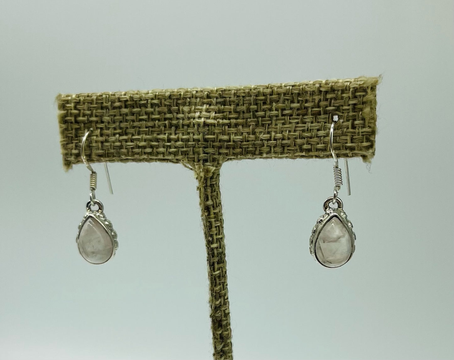 Rose Quarts Dangle Earrings