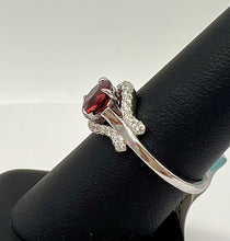 Load image into Gallery viewer, Garnet &amp; CZ Ring