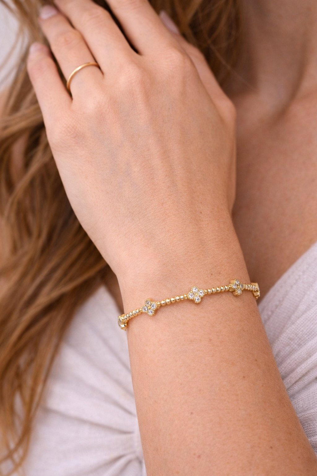 Flexi Diamond Clover Bracelet