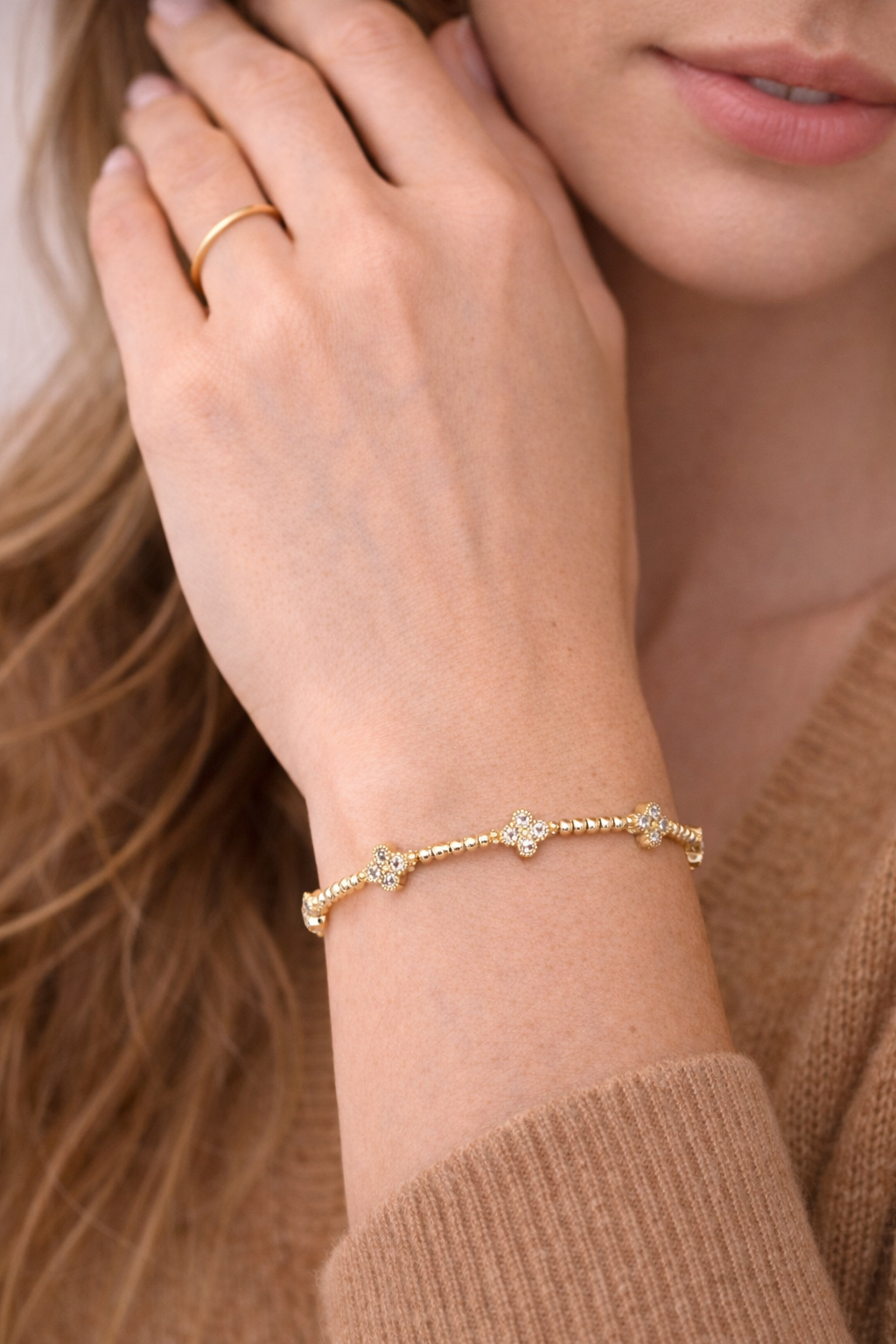 Flexi Diamond Clover Bracelet