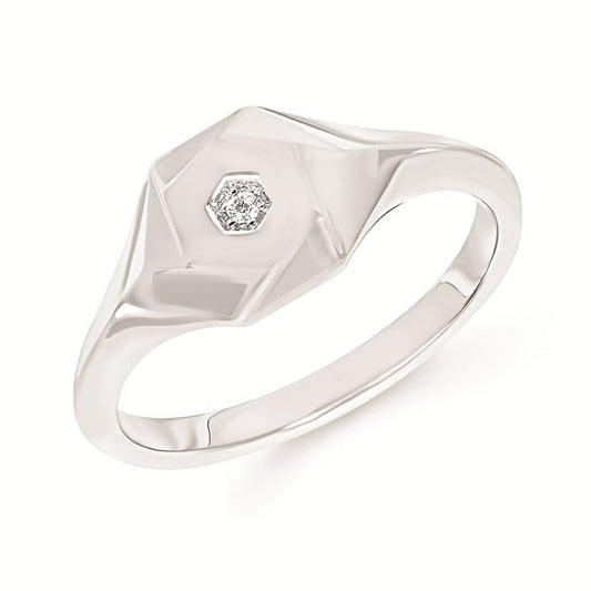 Hexagon Diamond Ring