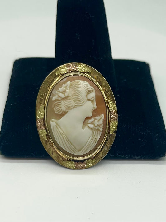Gold Plated Cameo Pin