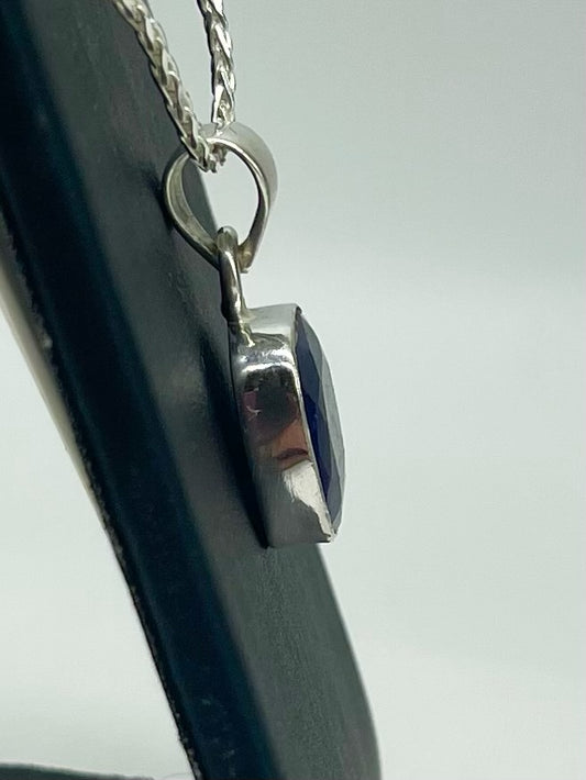 Square Sapphire Pendant