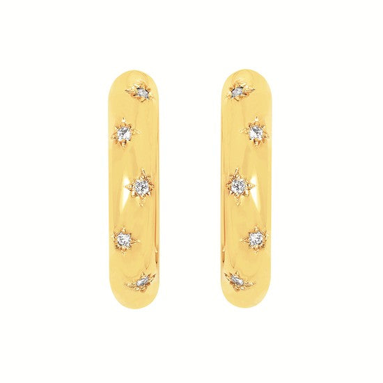 Gold Vermeil Diamond Hoops