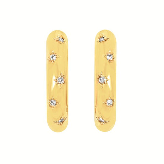 Gold Vermeil Diamond Hoops