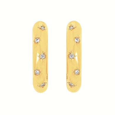 Gold Vermeil Diamond Hoops