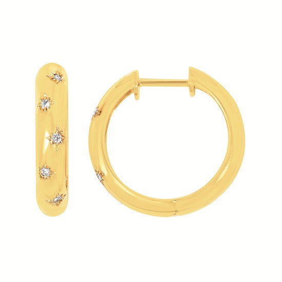 Gold Vermeil Diamond Hoops