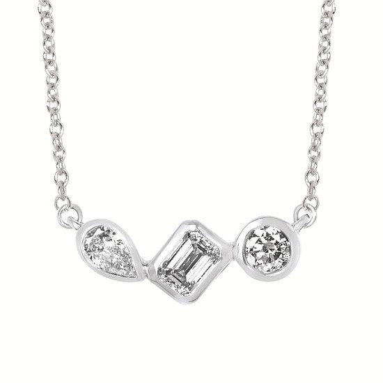 3 Stone Bezel Necklace