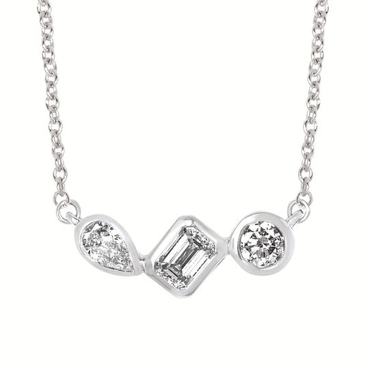 3 Stone Bezel Necklace