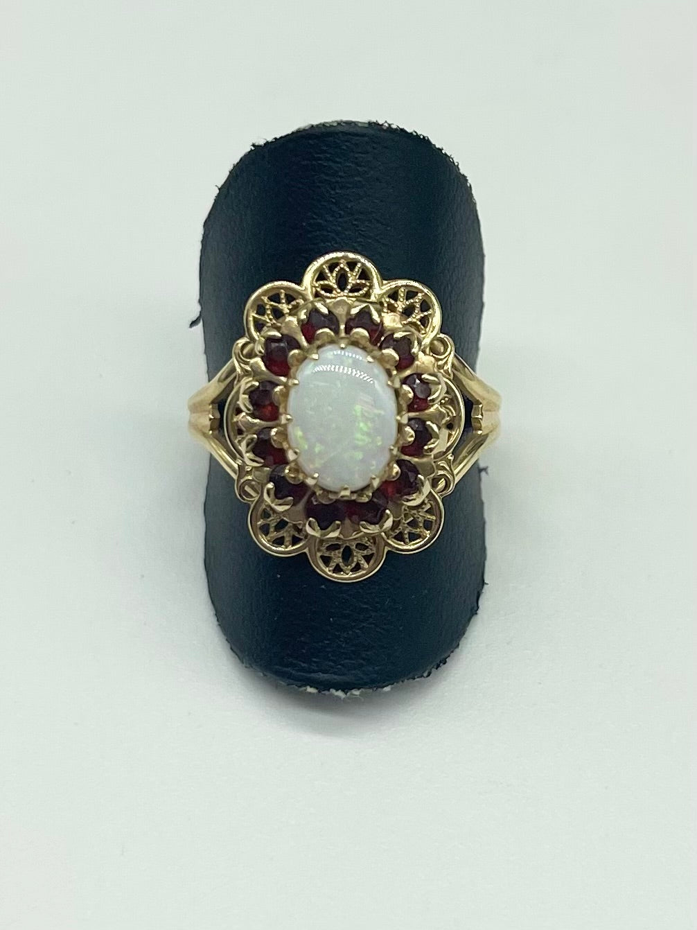 Opal & Garnet Ring