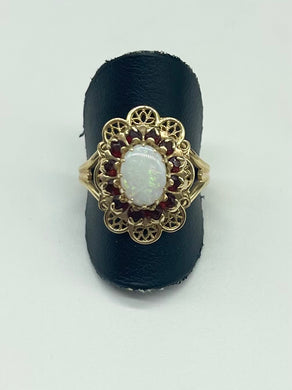 Opal & Garnet Ring