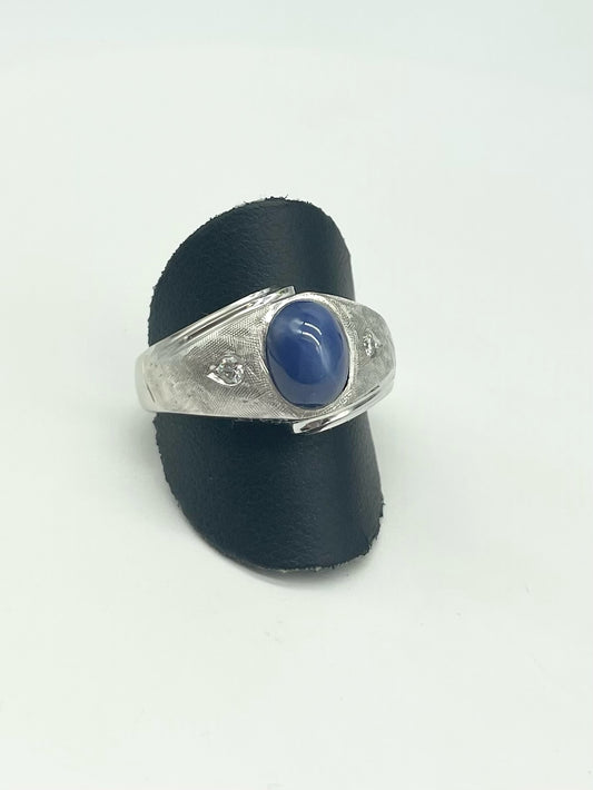 Men’s Blue Star Sapphire Ring