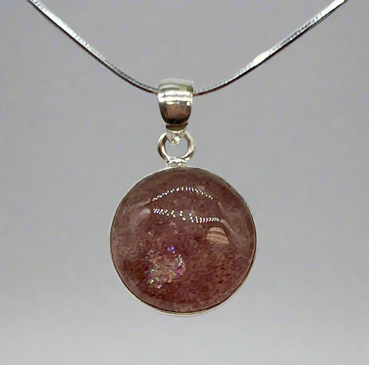 Round Cherry Quartz Pendant