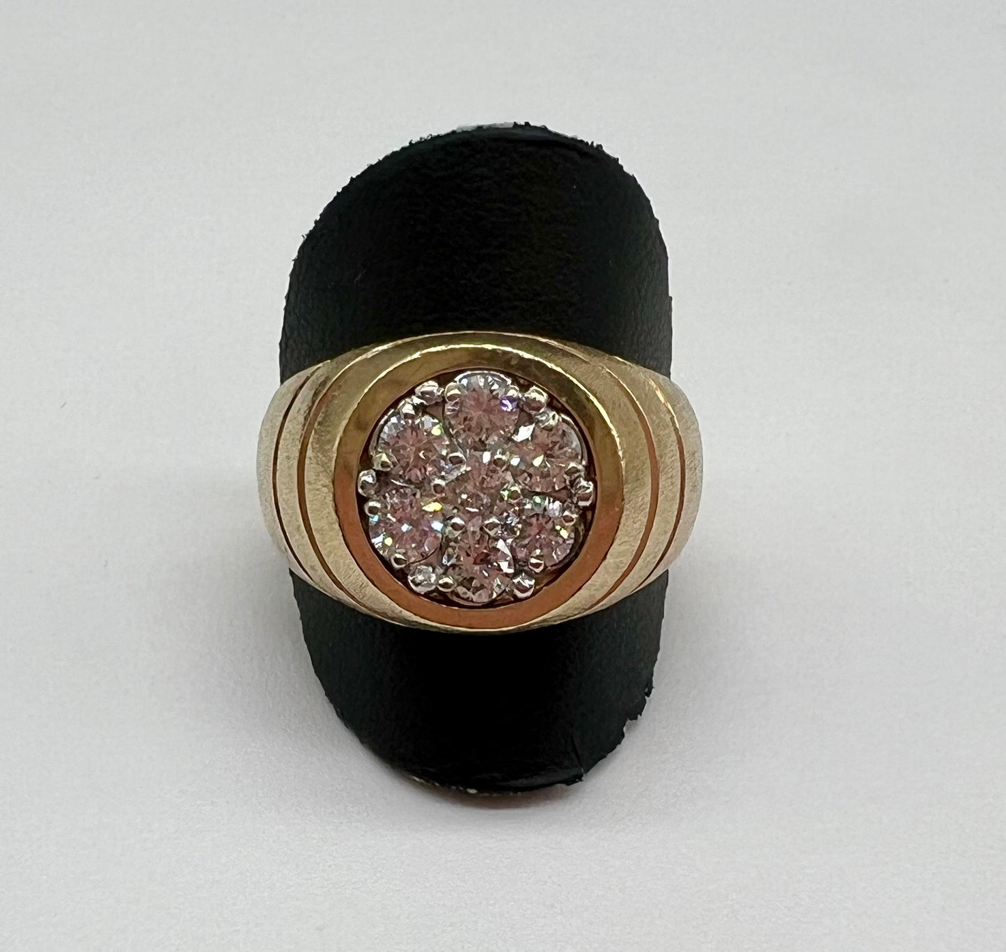 Brushed Ring Diamond Cluster