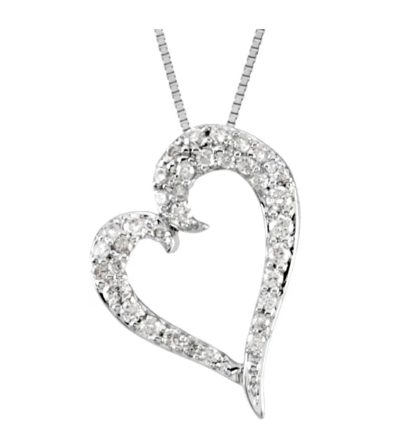 Freeform Diamond Heart Necklace