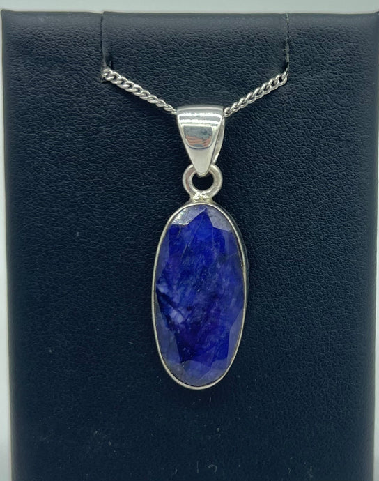 Oblong Sapphire Pendant