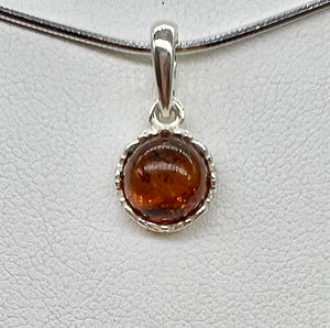 Petite Round Amber Pendant