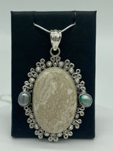 Load image into Gallery viewer, Large Jasper &amp; Pearl Pendant