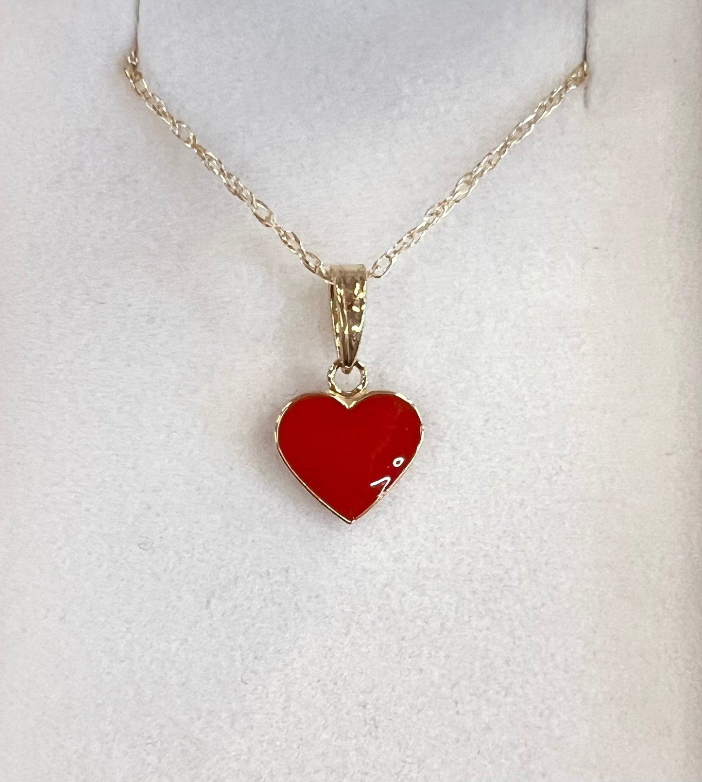 Red Enamel Heart Necklace