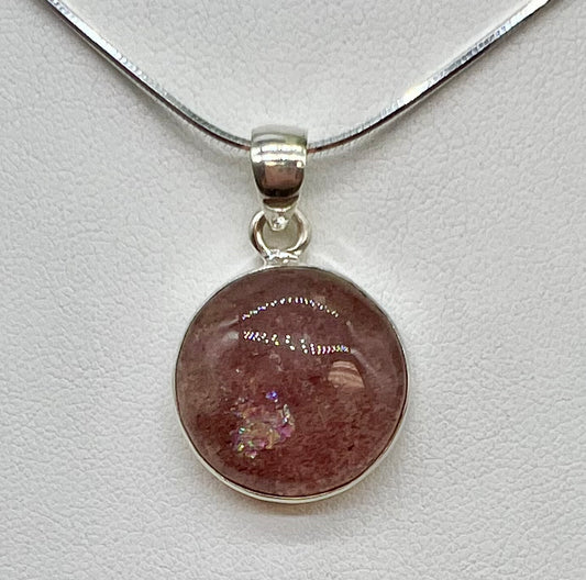 Round Cherry Quartz Pendant