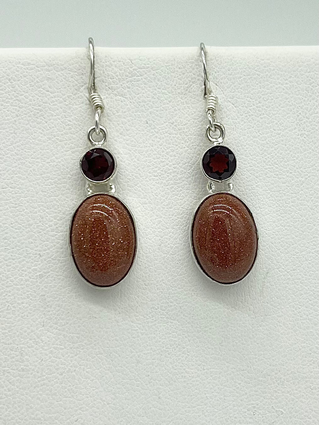 Goldstone & Garnet Earrings