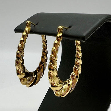 Twisted Gold Hoop Earrings