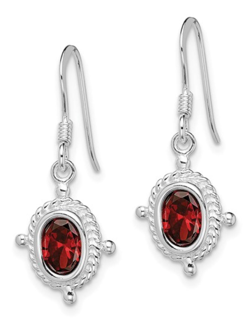 Garnet Dangle Earrings