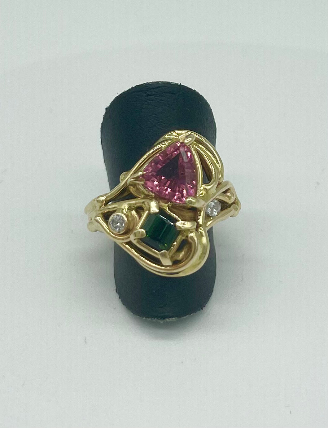 Pink & Green Tourmaline Ring