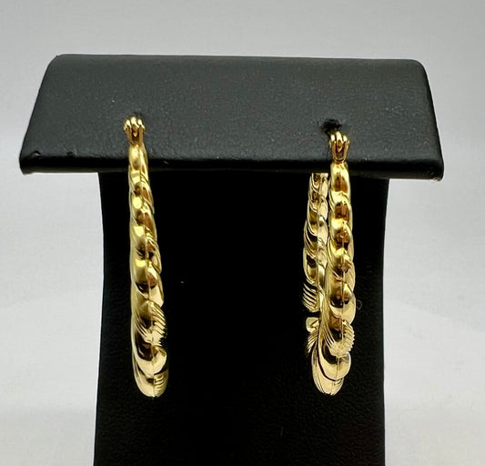 Twisted Gold Hoop Earrings
