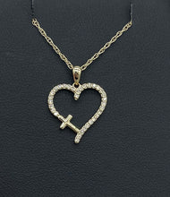 Load image into Gallery viewer, Heart &amp; Cross Necklace