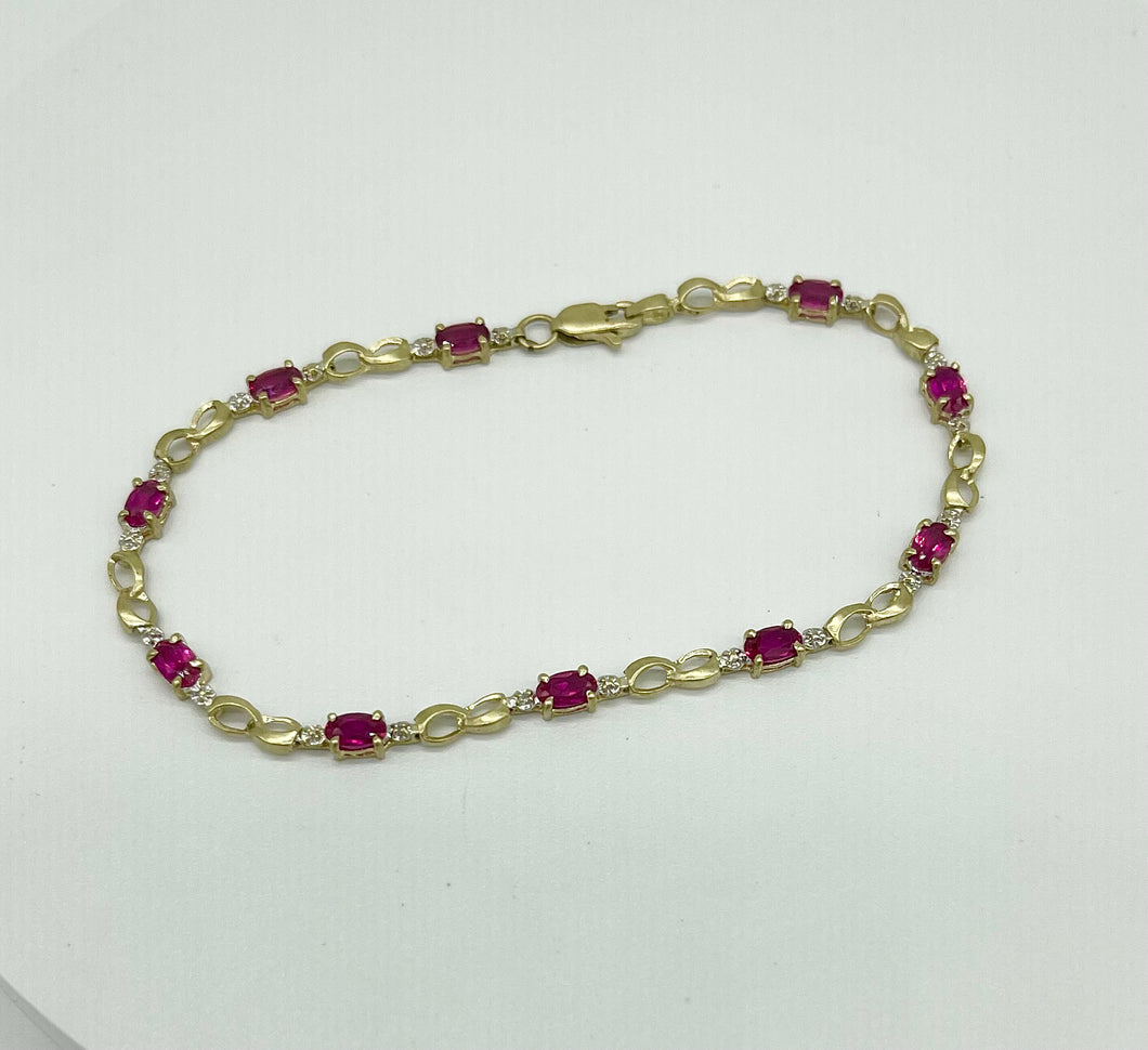 Lab Ruby Bracelet