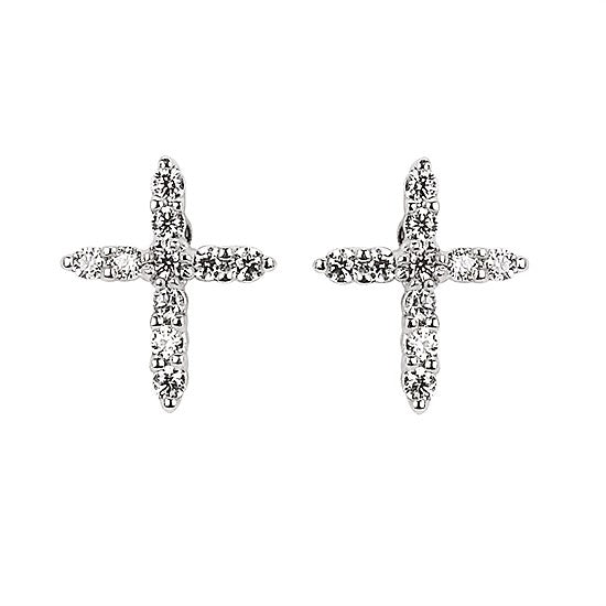Diamond Cross Studs