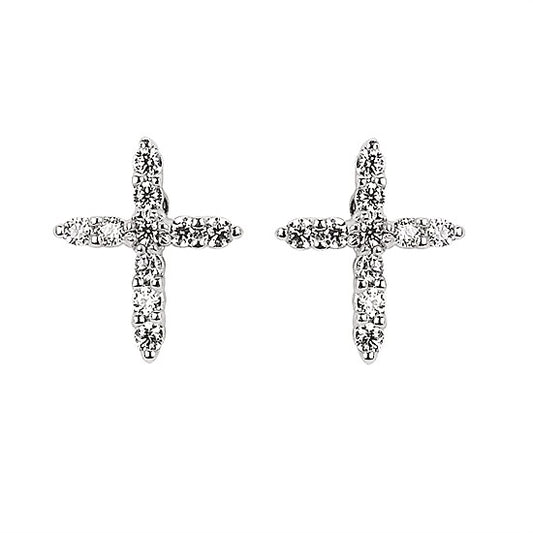 Diamond Cross Studs