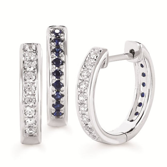 Reversible Diamond & Sapphire Hoops
