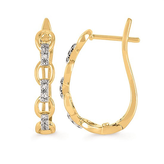 Diamond Chained Hoops