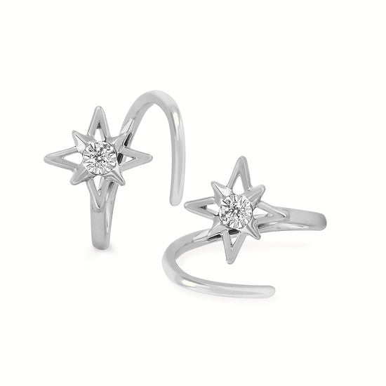 Double Huggie Star Earrings