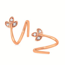 Load image into Gallery viewer, Double Huggie Leaf Earrings