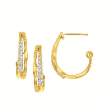 Load image into Gallery viewer, Double Half Hoop Earrings