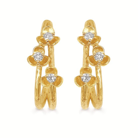 Floral J Hoop Earrings