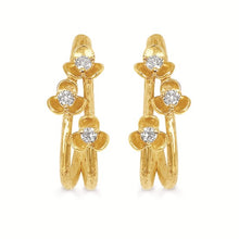 Load image into Gallery viewer, Floral J Hoop Earrings